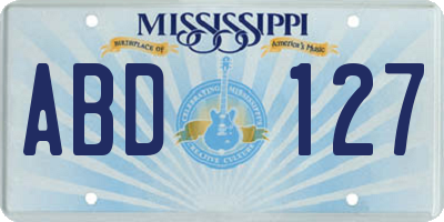 MS license plate ABD127