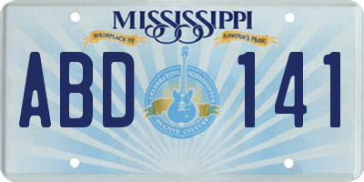 MS license plate ABD141