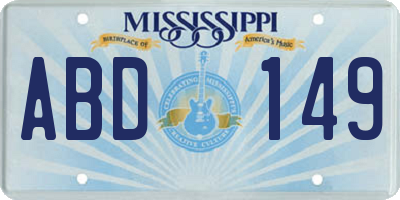 MS license plate ABD149