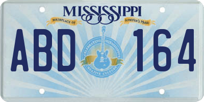 MS license plate ABD164