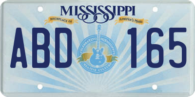 MS license plate ABD165