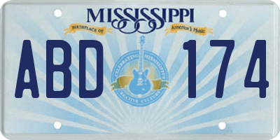 MS license plate ABD174