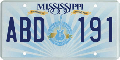 MS license plate ABD191