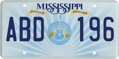 MS license plate ABD196