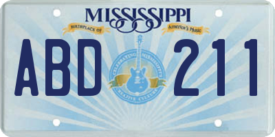 MS license plate ABD211