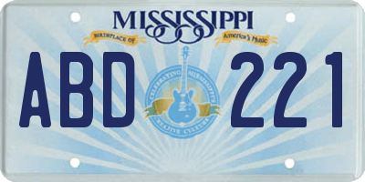 MS license plate ABD221