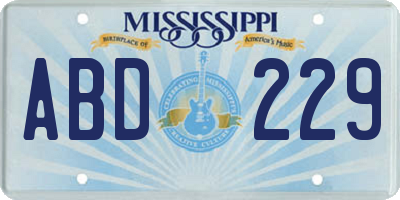 MS license plate ABD229