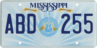 MS license plate ABD255