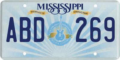 MS license plate ABD269