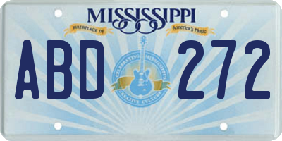 MS license plate ABD272