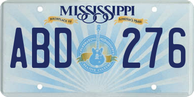 MS license plate ABD276