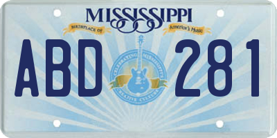 MS license plate ABD281