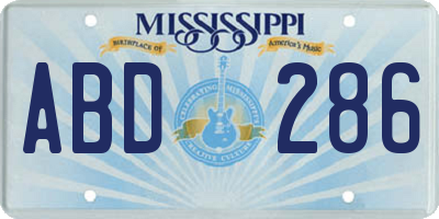 MS license plate ABD286