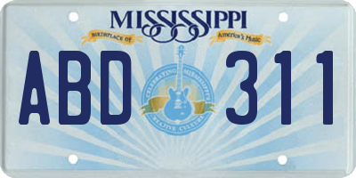 MS license plate ABD311