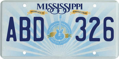 MS license plate ABD326