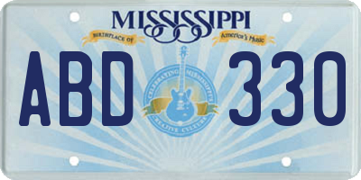 MS license plate ABD330