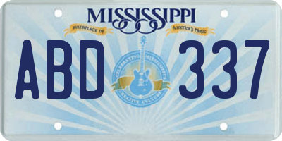 MS license plate ABD337