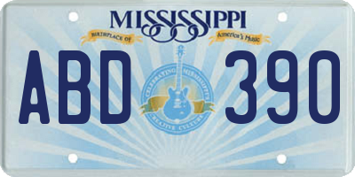 MS license plate ABD390
