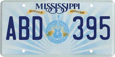 MS license plate ABD395