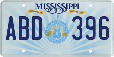 MS license plate ABD396