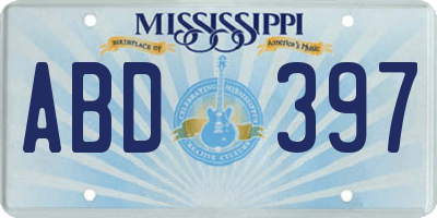 MS license plate ABD397