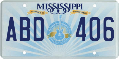 MS license plate ABD406