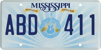 MS license plate ABD411