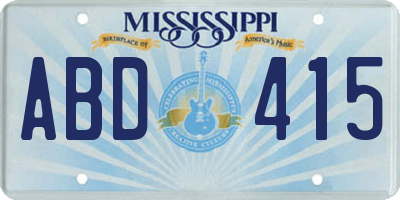 MS license plate ABD415