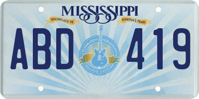 MS license plate ABD419
