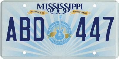MS license plate ABD447