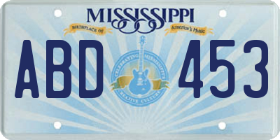 MS license plate ABD453