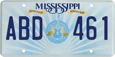 MS license plate ABD461