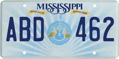 MS license plate ABD462