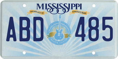 MS license plate ABD485