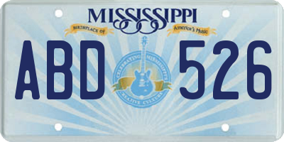 MS license plate ABD526
