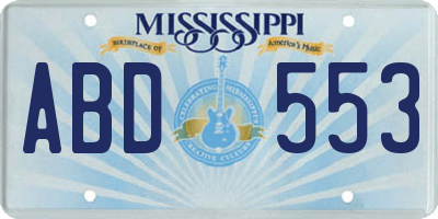 MS license plate ABD553