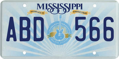 MS license plate ABD566