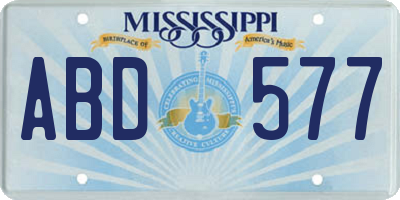 MS license plate ABD577