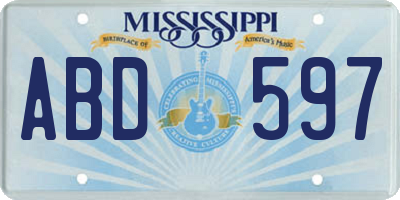 MS license plate ABD597