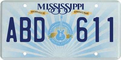 MS license plate ABD611