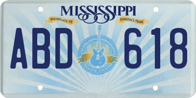 MS license plate ABD618