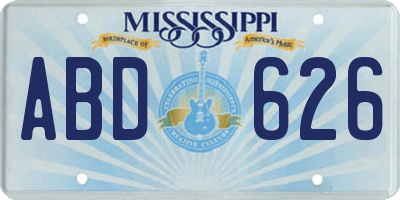 MS license plate ABD626