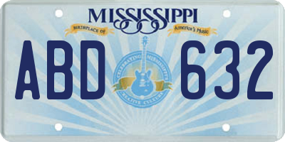 MS license plate ABD632