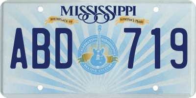 MS license plate ABD719