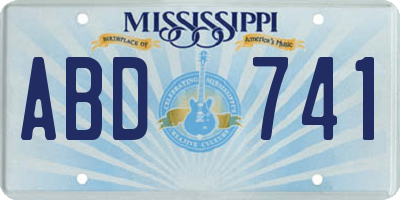 MS license plate ABD741
