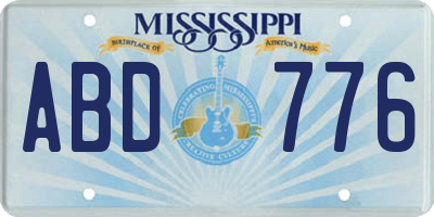 MS license plate ABD776