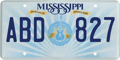 MS license plate ABD827