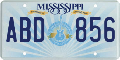 MS license plate ABD856