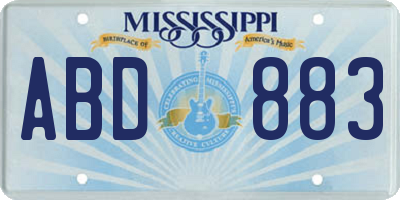 MS license plate ABD883