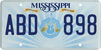MS license plate ABD898